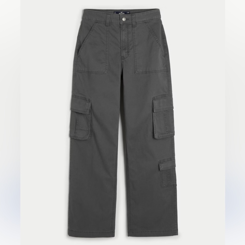 Hollister - Dark Grey Ultra High Rise Baggy 3 Pocket Cargo Pants